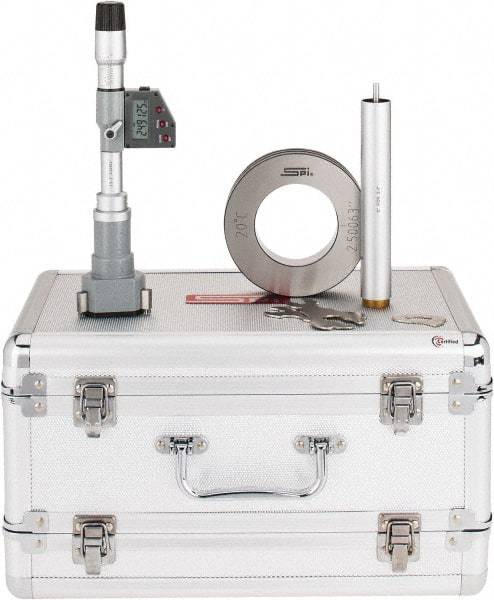 SPI - 2-1/2" to 3", IP65, Carbide Face Chrome Plated Finish, Electronic Inside Micrometer - 0.00005" Resolution, 0.0002" Accuracy, 114" Gage Depth - Benchmark Tooling