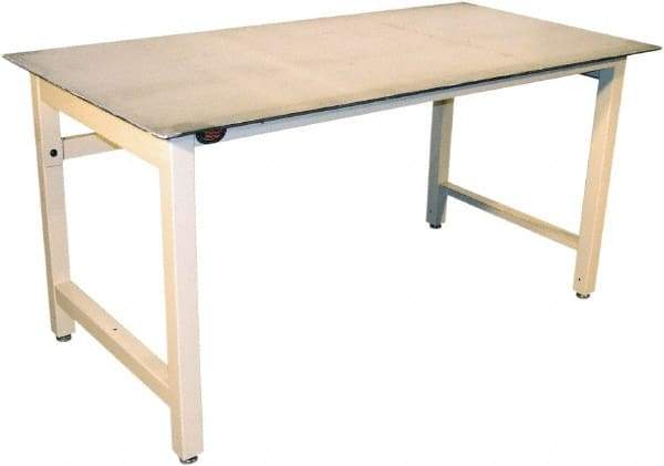 Proline - 72 Wide x 30" Deep x 30" High, Steel Workbench - Straight Edge, Fixed Legs, Beige - Benchmark Tooling