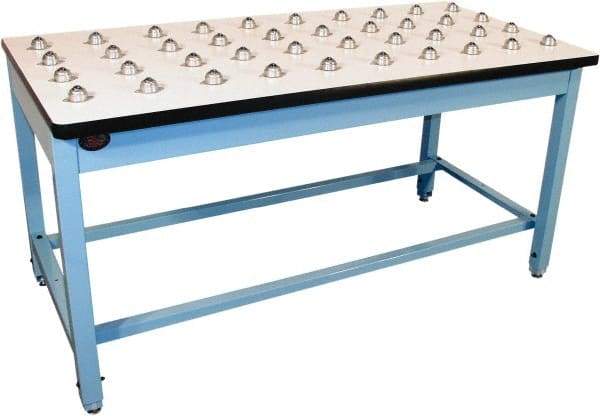 Proline - 60 Wide x 30" Deep x 30" High, Plastic Laminate Workbench - T-Molded Edge, Fixed Legs, Blue - Benchmark Tooling