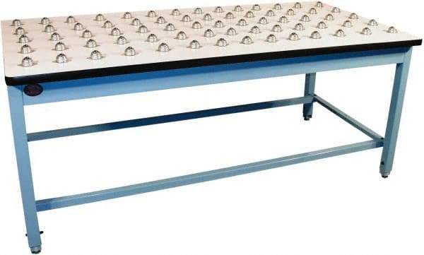 Proline - 72 Wide x 30" Deep x 30" High, Plastic Laminate Workbench - T-Molded Edge, Fixed Legs, Blue - Benchmark Tooling