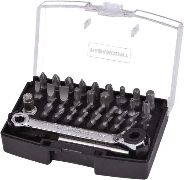 Paramount - 39 Piece, Screwdriver Bit Set - #000 to #3 Phillips, 0.7 to 5mm Hex, T4 to T40 & IP10 to IP27 Torx, #0 to #3 Pozidriv - Benchmark Tooling