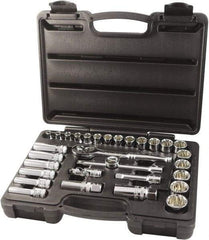 Paramount - 31 Piece 3/8" Drive Chrome Finish Socket Set - 12 Points, 6mm to 24mm Range, Metric Measurement Standard - Benchmark Tooling