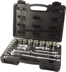 Paramount - 22 Piece 1/2" Drive Chrome Finish Socket Set - 12 Points, 5/16" to 1-1/4" Range, Inch Measurement Standard - Benchmark Tooling