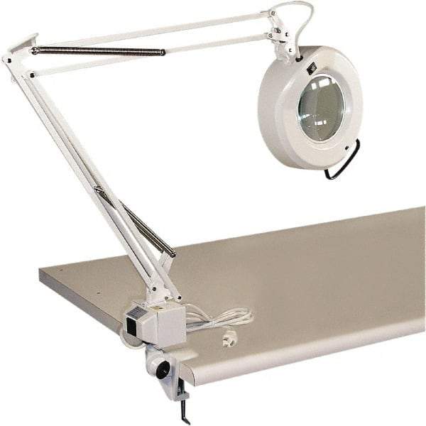 Proline - 45" Arm, Spring Suspension, Bracket Mount, Fluorescent, White, Magnifying Task Light - 22 Watts, 3 Diopter Magnification - Benchmark Tooling