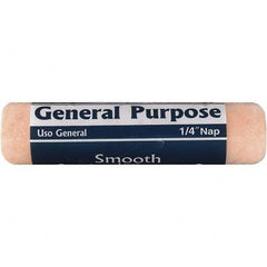 Rubberset - 1/4" Nap, 9" Wide Paint Roller Cover - Smooth Texture, Polyester - Benchmark Tooling