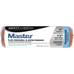 Bestt-Liebco - 1/2" Nap, 9" Wide Paint Roller Cover - Smooth Texture, Polyester - Benchmark Tooling