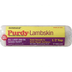 Purdy - 1/2" Nap, 9" Wide Paint Roller Cover - Semi-Smooth to Semi-Rough Texture, 100% Lambswool - Benchmark Tooling
