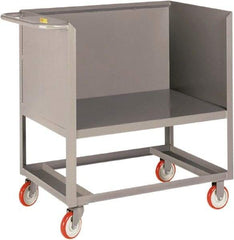 Little Giant - 1,200 Lb Capacity, 3-Sided Steel Raised Platform Box Truck - 41-1/2" Long x 24" Wide x 40" High, 5" Diam Polyurethane Wheels - Benchmark Tooling