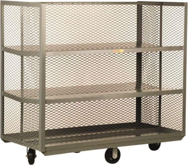 Little Giant - 1,600 Lb Capacity, 6 Shelf, Steel Pick-Pack Truck - 48" Long x 28" Wide x 56" High, 6" Diam Mold-On Rubber Wheels - Benchmark Tooling