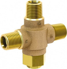 Acorn Engineering - 1/2" Pipe, 125 Max psi, Lead Free Brass Water Mixing Valve & Unit - 4.5 GPM at 45 psi Flow Rate, NPT End Connections - Benchmark Tooling
