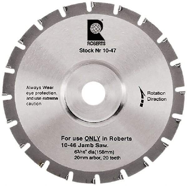 QEP - 6-3/16" Diam, 20mm Arbor Hole Diam, 20 Tooth Wet & Dry Cut Saw Blade - Tungsten Carbide-Tipped, Crosscut Action, Standard Round Arbor - Benchmark Tooling