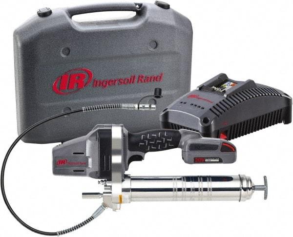 Ingersoll-Rand - 6,250 Max psi, Flexible Battery-Operated Grease Gun - 14 oz (Cartridge) Capacity, Includes Battery & Battery Charger - Benchmark Tooling