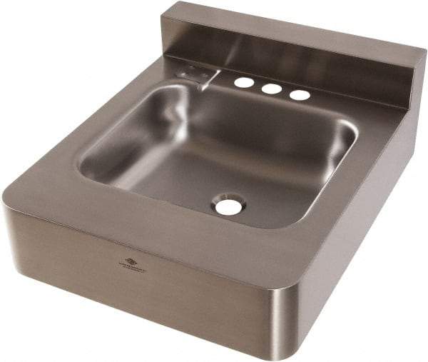 Acorn Engineering - 5" Long x 14" Wide Inside, 1 Compartment, Grade 304 Stainless Steel ADA Lavatory Sink-Wall Mount - 16 Gauge, 22" Long x 18" Wide x 26" High Outside, 5" Deep - Benchmark Tooling