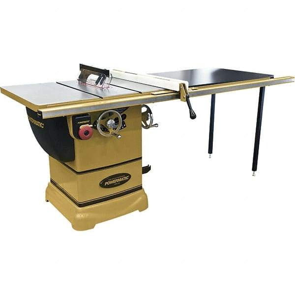 Jet - 10" Blade Diam, 5/8" Arbor Diam, 1 Phase Table Saw - 115/230 Volt, 3-1/8" Cutting Depth - Benchmark Tooling