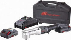 Ingersoll-Rand - 3/8" Drive 20 Volt Angled Cordless Impact Wrench & Ratchet - 1,900 RPM, 3,000 BPM, 180 Ft/Lb Torque, 2 Lithium-Ion Batteries Included - Benchmark Tooling