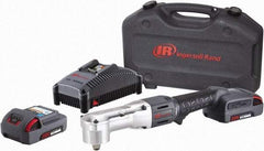 Ingersoll-Rand - 1/2" Drive 20 Volt Angled Cordless Impact Wrench & Ratchet - 1,900 RPM, 3,000 BPM, 180 Ft/Lb Torque, 2 Lithium-Ion Batteries Included - Benchmark Tooling