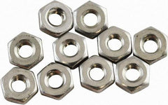 Acorn Engineering - #8-32 UNF Stainless Steel Right Hand Hex Nut - 0.344" Across Flats, 1/8" High, Uncoated - Benchmark Tooling