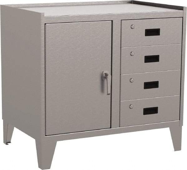 Jamco - 2 Shelf Locking Storage Cabinet - Stainless Steel, 36" Wide x 24" Deep x 34" High - Benchmark Tooling