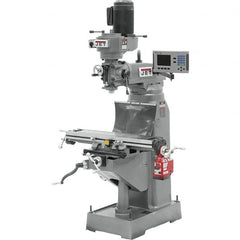 Jet - 7-7/8" Table Width x 35-3/4" Table Length, Variable Speed Pulley Control, 3 Phase Knee Milling Machine - R8 Spindle Taper, 1-1/2 hp - Benchmark Tooling