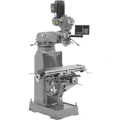 Jet - 7-7/8" Table Width x 35-3/4" Table Length, Variable Speed Pulley Control, 1 Phase Knee Milling Machine - R8 Spindle Taper, 1-1/2 hp - Benchmark Tooling