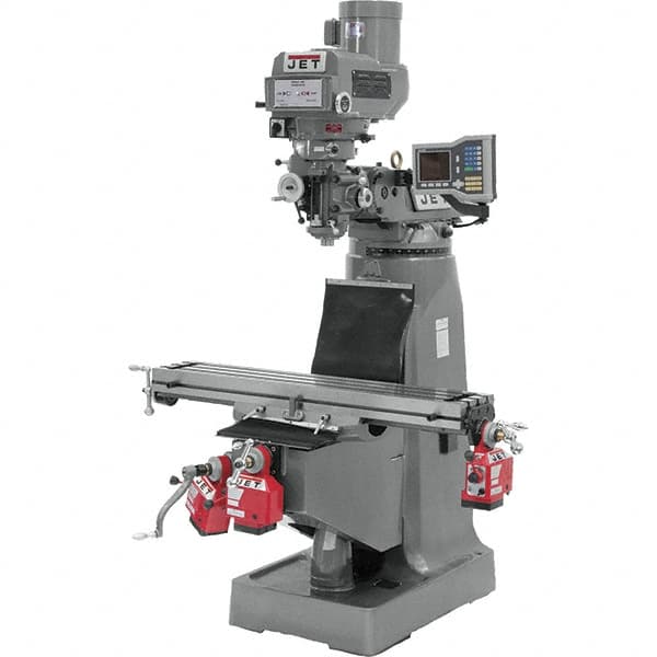 Jet - 9 x 49" 3 hp 230/460V Variable Speed Pulley Control 3 Phase Knee Milling Machine - Benchmark Tooling