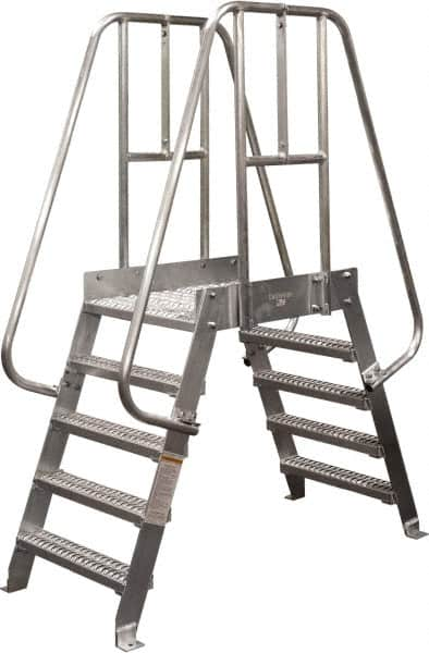 Cotterman - 80" 6 Step Crossover Bridge - Spacesaver, 500 Lb Capacity, 32" Base Width x 32" Base Depth, Grip Strut - Benchmark Tooling