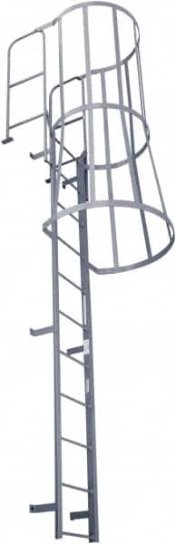 Cotterman - 351" 28 Step Fixed Ladder - Dock Ladder, 300 Lb Capacity, 39" Base Width x 40" Base Depth - Benchmark Tooling