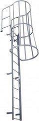 Cotterman - 219" 16 Step Fixed Ladder - Dock Ladder, 300 Lb Capacity, 39" Base Width x 40" Base Depth - Benchmark Tooling
