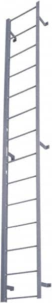 Cotterman - 143" 13 Step Fixed Ladder - Dock Ladder, 300 Lb Capacity, 21" Base Width x 9" Base Depth - Benchmark Tooling