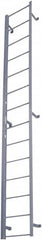 Cotterman - 143" 13 Step Fixed Ladder - Dock Ladder, 300 Lb Capacity, 21" Base Width x 9" Base Depth - Benchmark Tooling