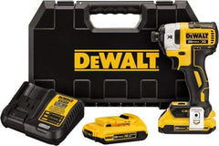 DeWALT - 20 Volt, 1/4" Drive, 20, 125, 152 Ft/Lb Torque, Cordless Impact Driver - 1000, 2800, 3250 RPM, 2 Lithium-Ion Batteries Included - Benchmark Tooling