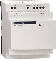 Schneider Electric - 60 Watt, 2.50 Amp, 200 to 240 VAC Input, 24 VDC Output, DIN Rail, Panel Power Supply - Screw Connection, 60mm Wide x 59mm Deep x 100mm High, 84-100% Efficiency, Green LED Output - Benchmark Tooling