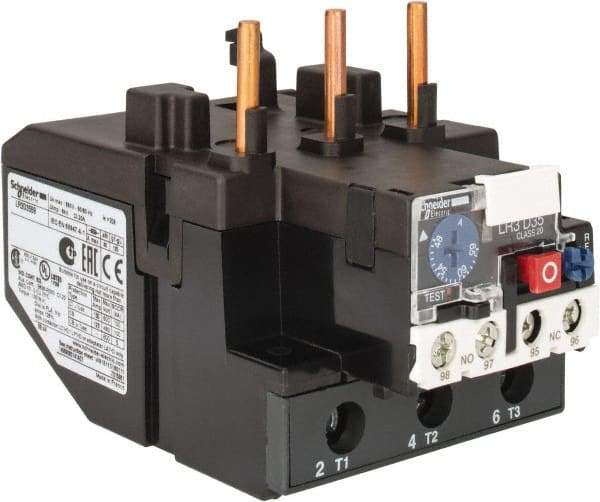Schneider Electric - 48 to 65 Amp, 690 VAC, Thermal IEC Overload Relay - Trip Class 20, For Use with LC1D80 and LC1D95 - Benchmark Tooling