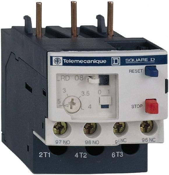 Schneider Electric - 9 to 13 Amp, 690 VAC, Thermal IEC Overload Relay - Trip Class 10A, For Use with LC1D12 and LC1D38 - Benchmark Tooling