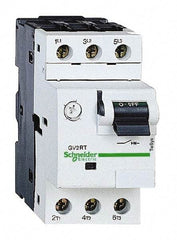 Schneider Electric - 8 Amp, 600 VAC, 3 Pole, DIN Rail Mounted, Panel Mount Motor Circuit Breaker - Thermal Magnetic Trip, Multiple Breaking Capacity Ratings, 78-1/2mm Deep x 89mm High x 45mm Wide - Benchmark Tooling