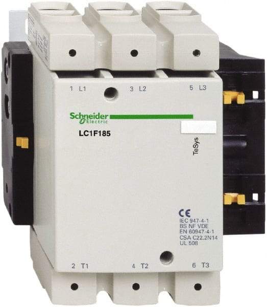 Schneider Electric - 3 Pole, 127 Coil VAC at 50-400 Hz and 127 Coil VDC, 170 Amp at 440 VAC, 185 Amp at 440 VAC and 275 Amp at 440 VAC, Nonreversible IEC Contactor - Benchmark Tooling