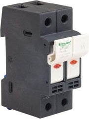 Schneider Electric - 2 Pole, 600 Volt, 32 Amp, DIN Rail Mount Fuse Holder - Compatible with AM,GG Class, 38mm Long x 35mm Wide and 10mm Diameter Fuse - Benchmark Tooling