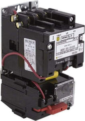 Square D - 220 Coil VAC at 50 Hz, 240 Coil VAC at 60 Hz, 9 Amp, Nonreversible Open Enclosure NEMA Motor Starter - 3 Phase hp: 1-1/2 at 200 VAC, 1-1/2 at 230 VAC, 2 at 460 VAC, 2 at 575 VAC - Benchmark Tooling