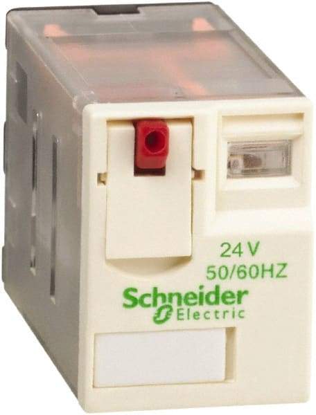 Schneider Electric - 2,500 VA Power Rating, Electromechanical Plug-in General Purpose Relay - 10 Amp at 250/277 VAC & 28/30 VDC, 5 at 250 VAC & 28 VDC, 3CO, 24 VAC at 50/60 Hz - Benchmark Tooling