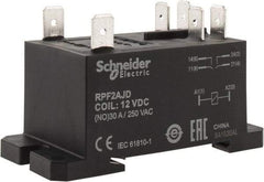 Schneider Electric - 7,500 VA Power Rating, Electromechanical Plug-in General Purpose Relay - 20 Amp at 28 VDC, 25 at 28 VDC, 30 at 250/277 VAC, 2NO, 12 VDC - Benchmark Tooling