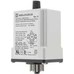 Square D - 0.66 min Delay, DPDT Time Delay Relay - 10 Contact Amp, 110 VDC & 120 VAC - Benchmark Tooling