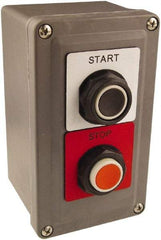 Schneider Electric - 2 Operator, Pushbutton Control Station - Start-Stop (Legend), Momentary Switch, NO/2NC Contact, NEMA 1, 13, 3, 4 - Benchmark Tooling