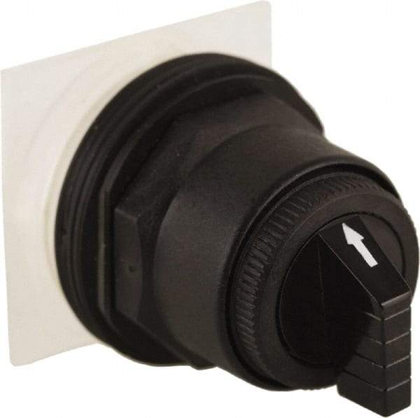 Schneider Electric - 30mm Mount Hole, 3 Position, Knob and Pushbutton Operated, Selector Switch Only - Black, Momentary (MO), without Contact Blocks, Anticorrosive, Weatherproof, Dust and Oil Resistant - Benchmark Tooling