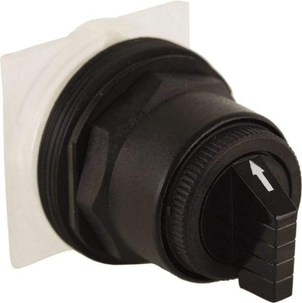 Schneider Electric - 30mm Mount Hole, 3 Position, Knob and Pushbutton Operated, Selector Switch Only - Black, Maintained (MA), without Contact Blocks, Anticorrosive, Weatherproof, Dust and Oil Resistant - Benchmark Tooling