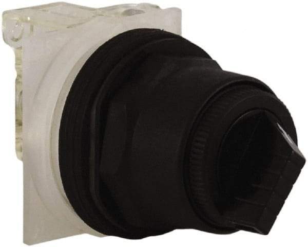 Schneider Electric - 30mm Mount Hole, 2 Position, Knob and Pushbutton Operated, Selector Switch - Black, Maintained (MA), Anticorrosive, Weatherproof, Dust and Oil Resistant - Benchmark Tooling