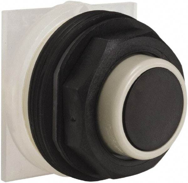 Schneider Electric - 30mm Mount Hole, Extended Straight, Pushbutton Switch Only - Black Pushbutton, Momentary (MO) - Benchmark Tooling