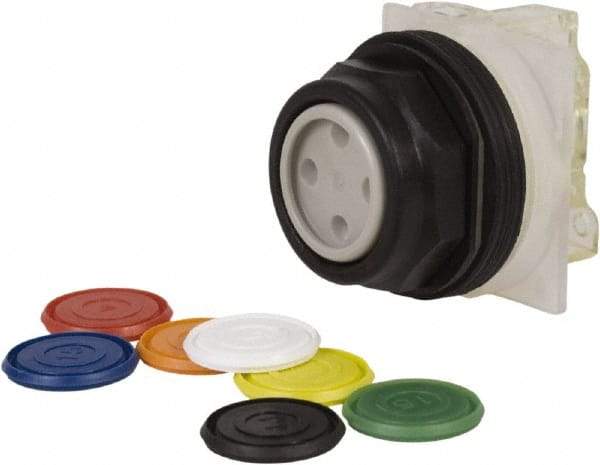 Schneider Electric - 30mm Mount Hole, Flush, Pushbutton Switch with Contact Block - Octagon, Multicolor Pushbutton, Momentary (MO) - Benchmark Tooling