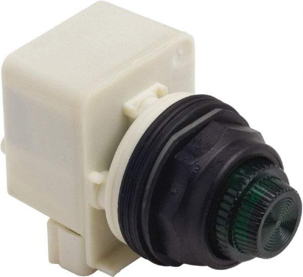 Schneider Electric - 120 VAC Green Lens LED Pilot Light - Round Lens - Benchmark Tooling