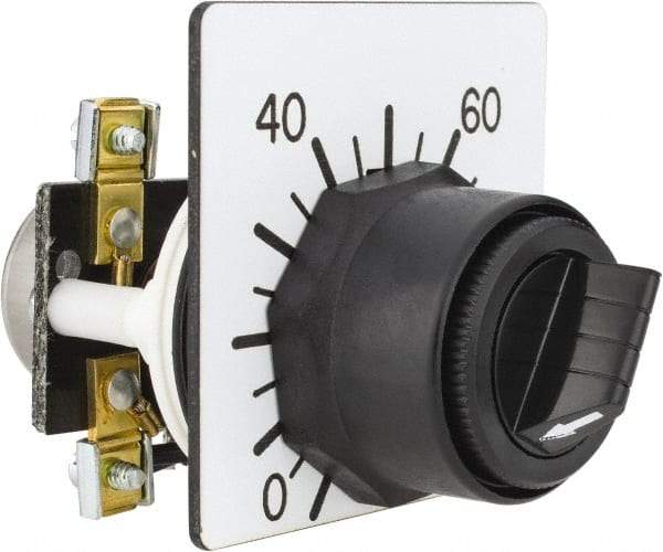 Square D - 5,000 Ohm, 30mm, 300 VAC Potentiometer - 2 Watts, Nonilluminated, Knob Operated, NEMA 4, 13 - Benchmark Tooling