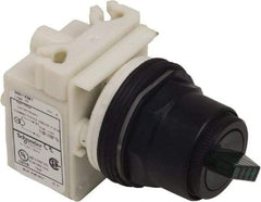 Schneider Electric - 1.18 Inch Mount Hole, 2 Position, Knob and Pushbutton Operated, Selector Switch Only - Green, Maintained (MA), without Contact Blocks, Anticorrosive, Weatherproof, Dust and Oil Resistant - Benchmark Tooling